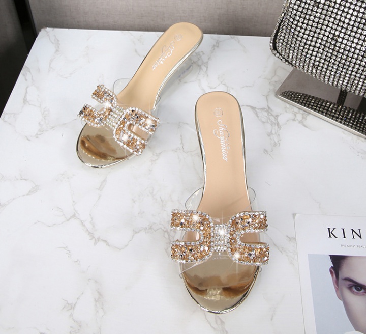 Korean style summer transparent slippers for women