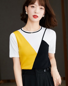Mixed colors summer loose thin Korean style sweater