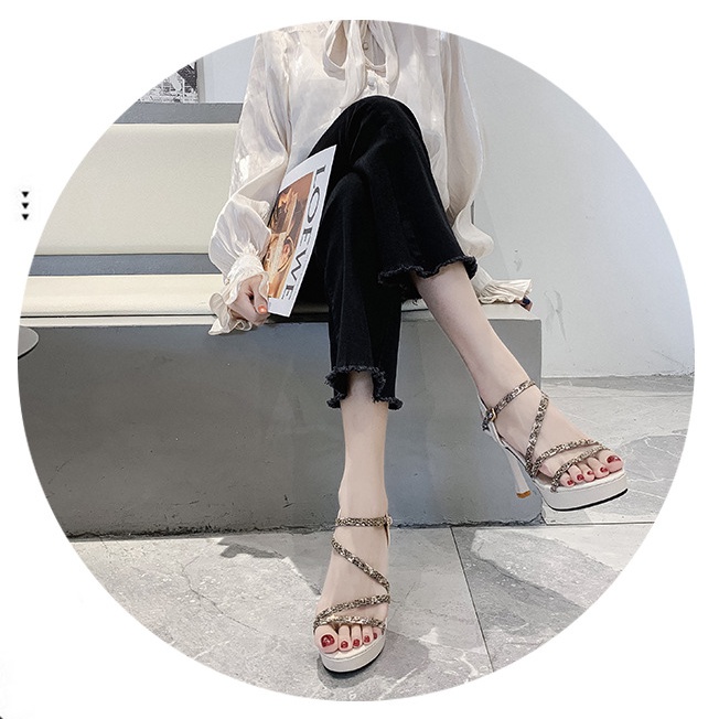 Summer fine-root platform cingulate shoes for women