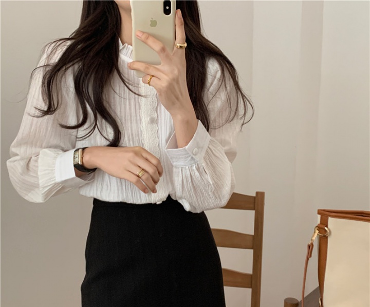 Sweet long sleeve Korean style splice fresh shirt