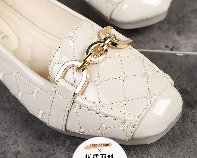 Soft soles Korean style flattie square head shoes