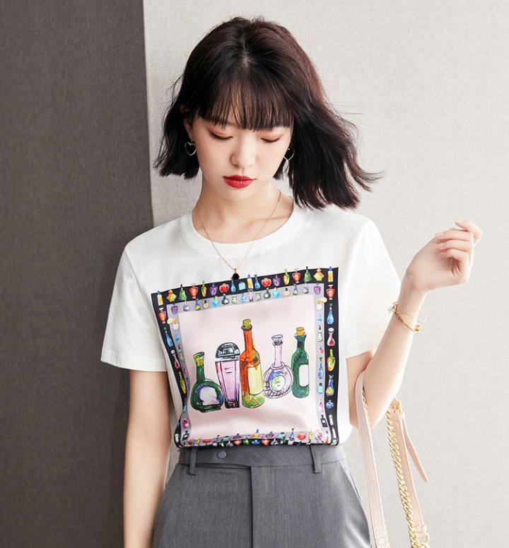 France style summer small shirt loose T-shirt for women