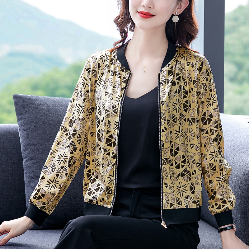 Printing loose coat Casual long sleeve jacket for women