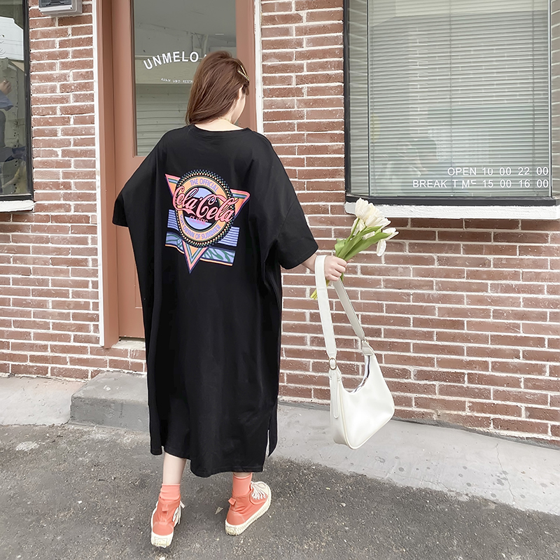 Loose summer T-shirt printing dress for women