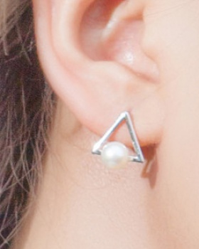 Asian style simple stud earrings geometry all-match earrings