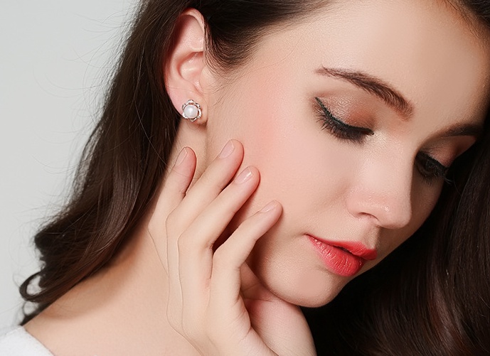 Temperament sweet earrings mosaic stud earrings for women