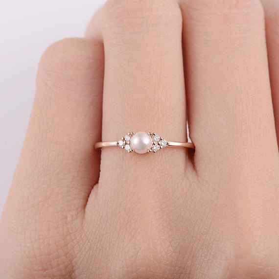 Silvering pearl ring European style rose gold bracelets