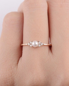 Silvering pearl ring European style rose gold bracelets