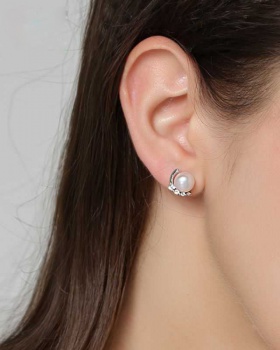 Temperament silvering stud earrings pearl earrings