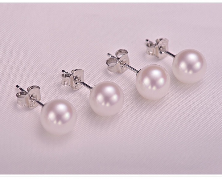 Silvering pearl earrings Korean style white stud earrings