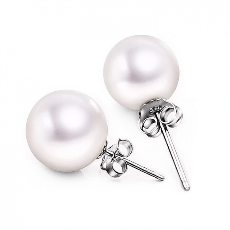 Silvering pearl earrings Korean style white stud earrings