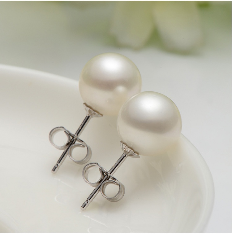 Silvering pearl earrings Korean style white stud earrings