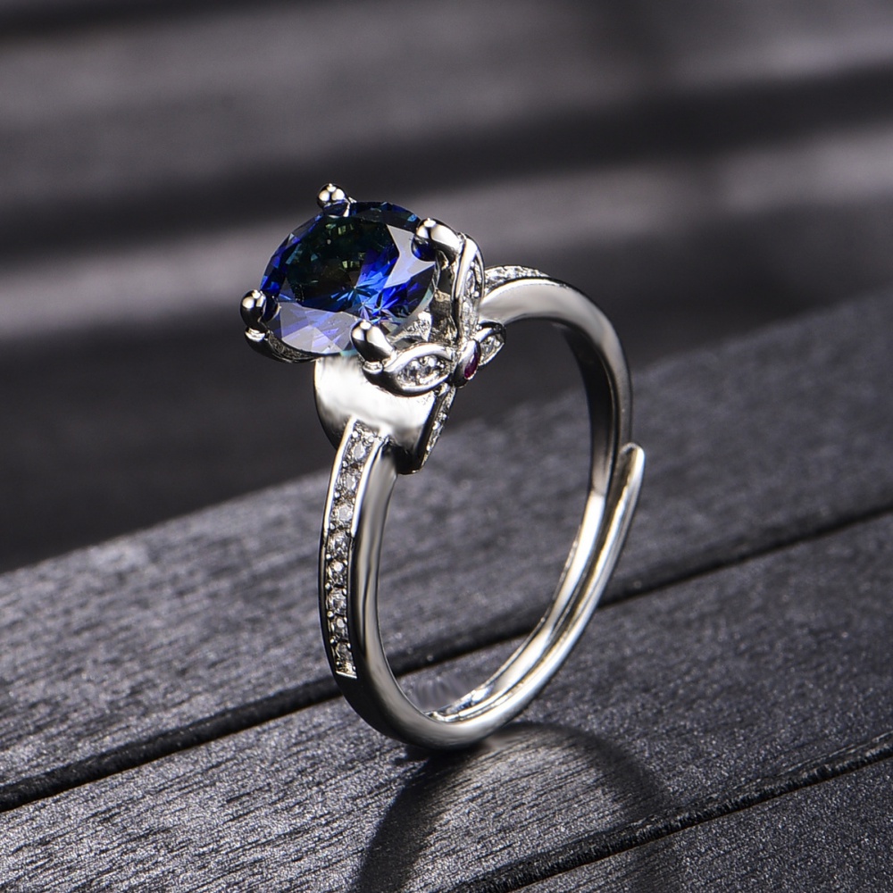 Simulation opening diamond ring for women