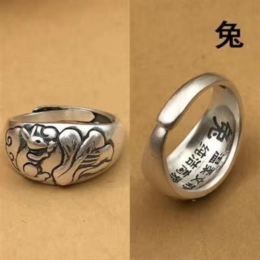 Couples opening accessories antique silver ring for men