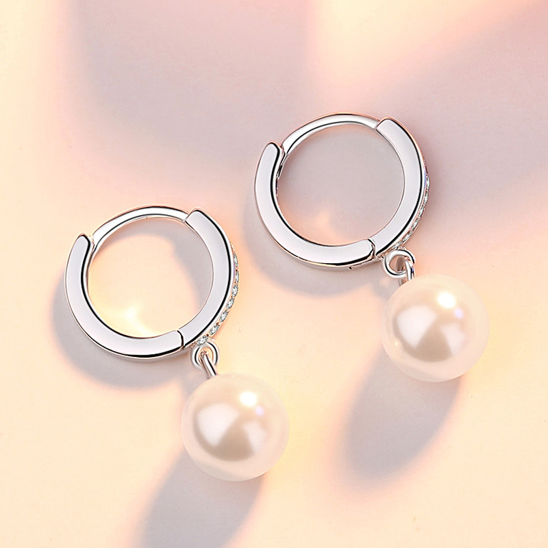 Pearl all-match earrings simple ear-drop for women