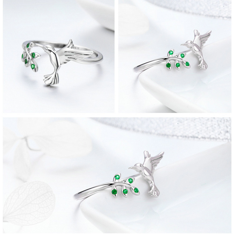 Korean style opening sterling silver ring for women