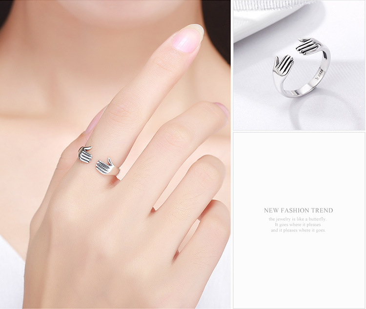 Simple sterling silver fashion ring for women