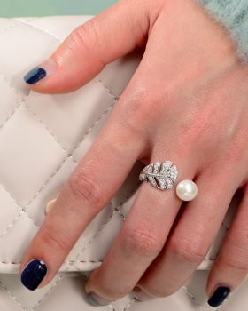 Sterling silver pearl ring opening bracelets for women