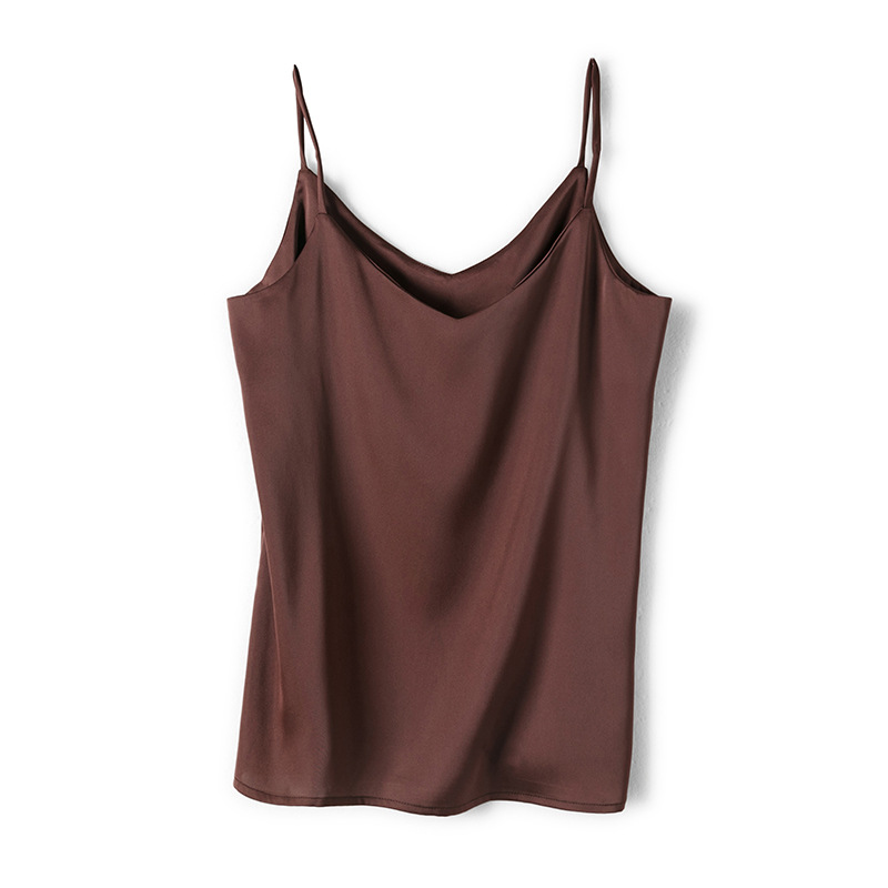 Satin bottoming vest slim wears outside tops for women