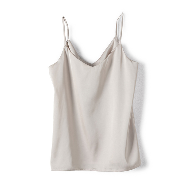 Satin bottoming vest slim wears outside tops for women