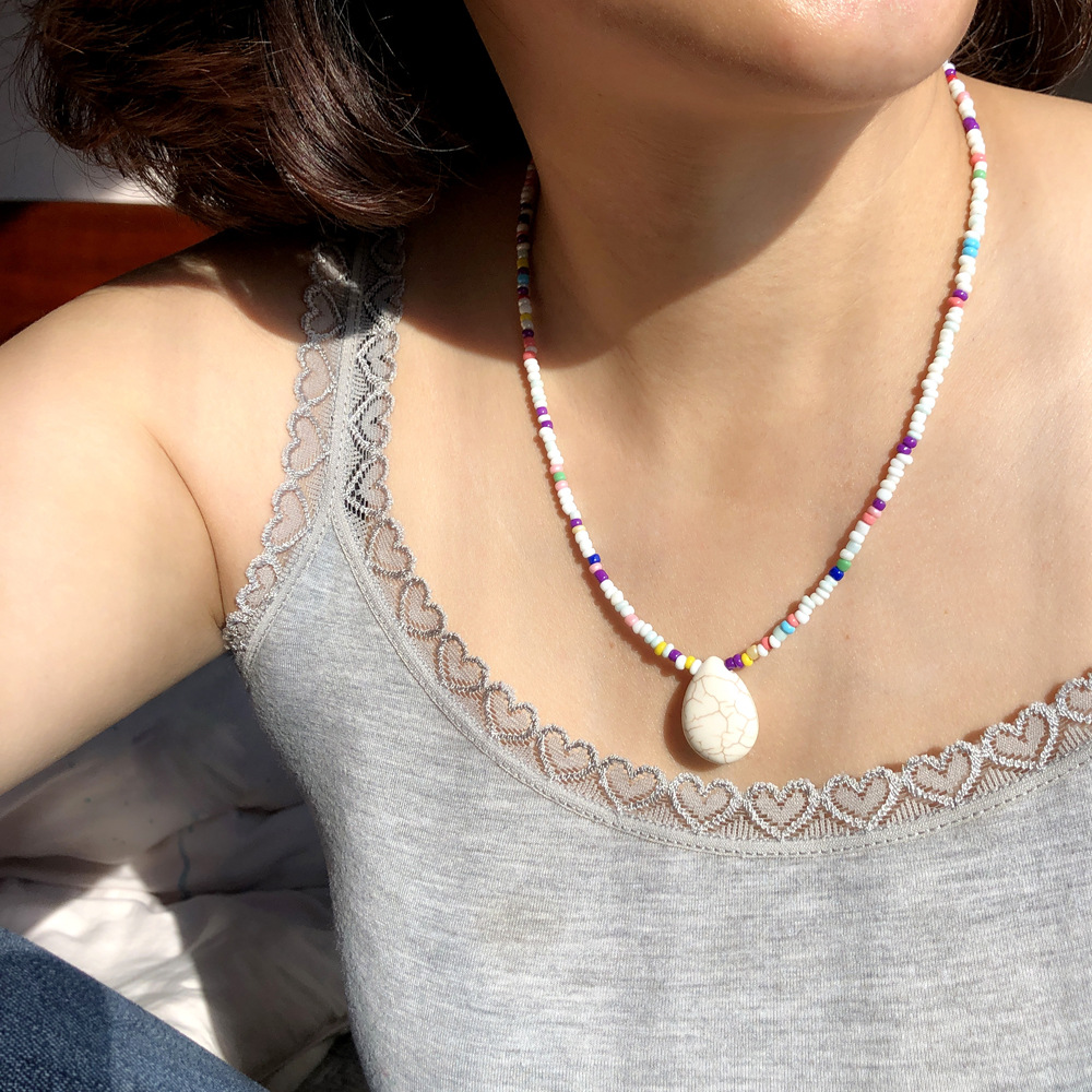 Turquoise clavicle necklace necklace for women
