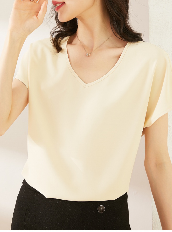 Imitation silk small shirt summer chiffon shirt for women