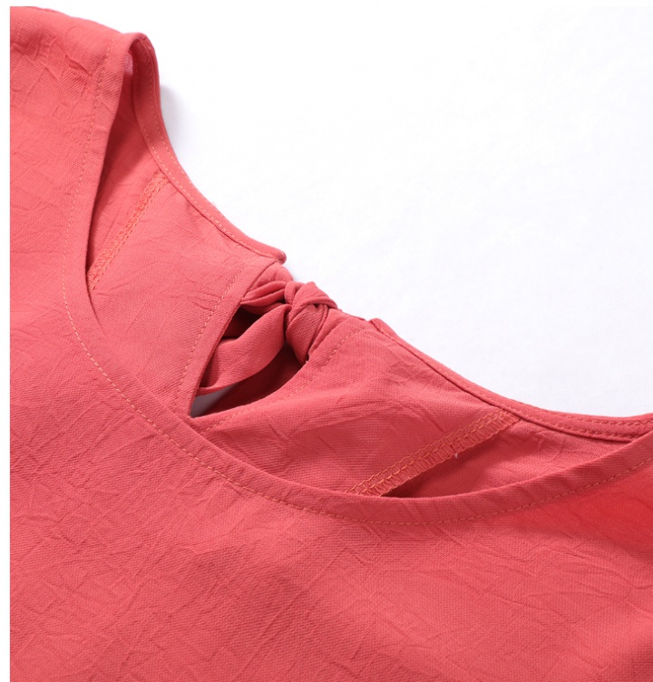 Pure short sleeve chiffon shirt all-match tops for women