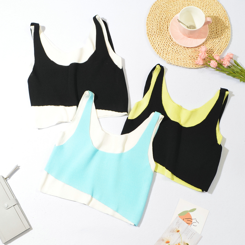 Spring and summer Pseudo-two short vest