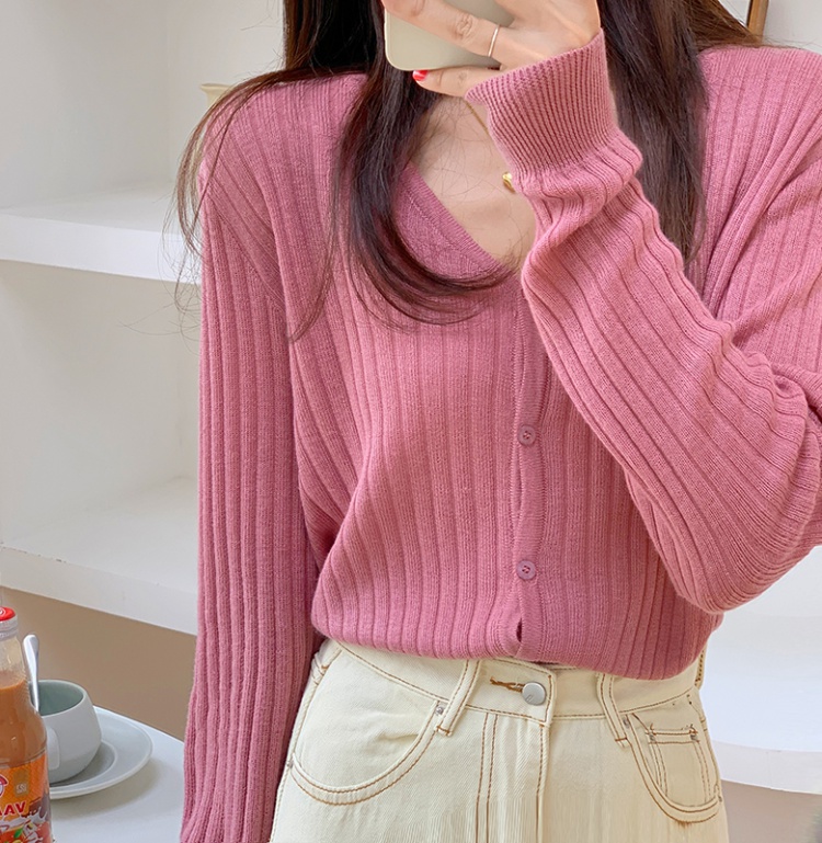 Knitted wears outside sweater V-neck cardigan for women