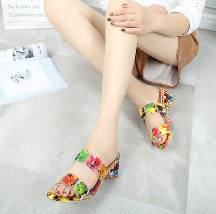 Colors summer rhinestone candy colors slippers