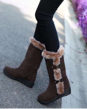 Imitation of rabbit fur boots slipsole snow boots