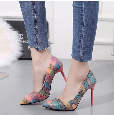 Middle-heel shoes maiden high-heeled shoes for women