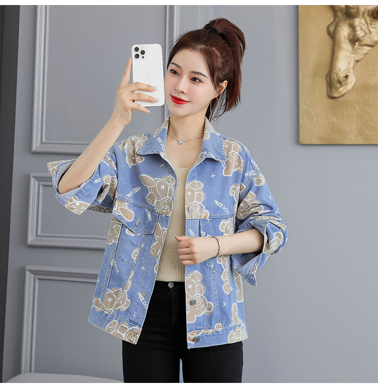 Fashion and elegant Casual tops denim spring and autumn coat