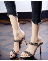Wears outside rhinestone mixed colors slippers for women
