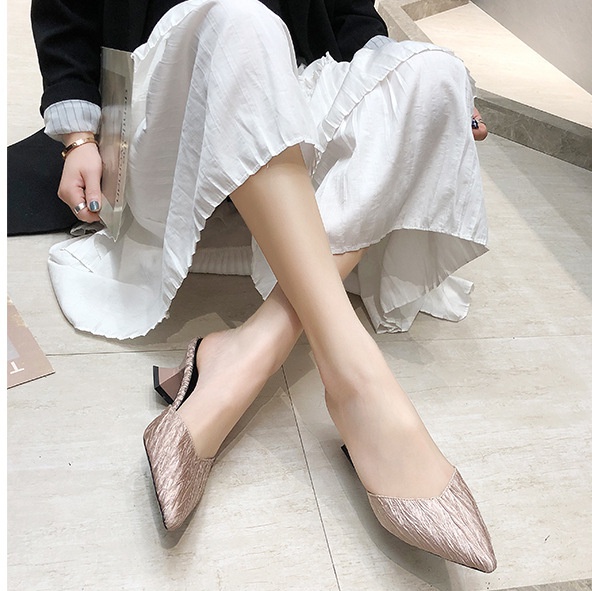 Summer middle-heel fashion slippers for women