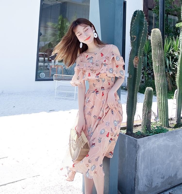 Temperament slim sling Korean style dress for women