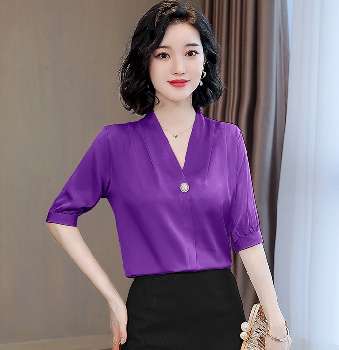 Short sleeve slim small shirt temperament shirt for women