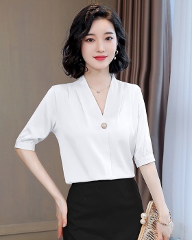 Short sleeve slim small shirt temperament shirt for women