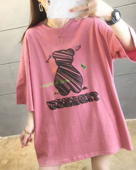 Printing short sleeve loose T-shirt for women