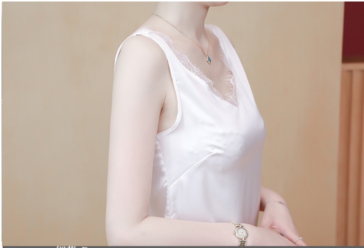 Beauty back silky business suit V-neck milk primer vest