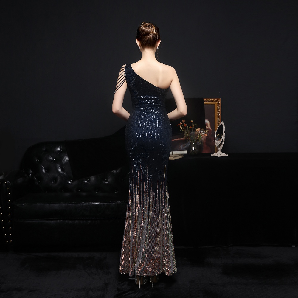 Long party ladies colorful sexy sequins evening dress