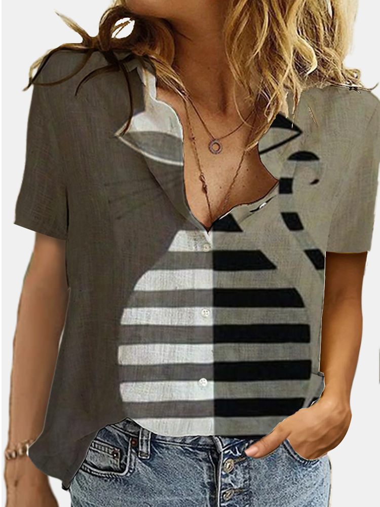 Digital short sleeve fashion printing shirt