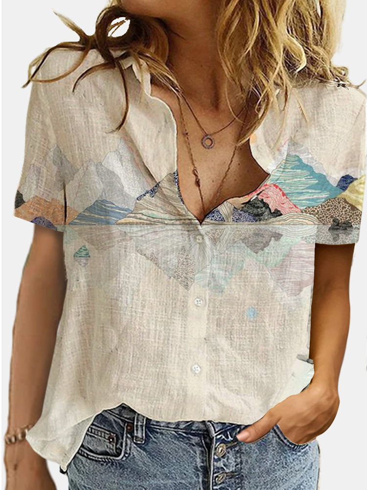 Digital fashion short sleeve printing shirt