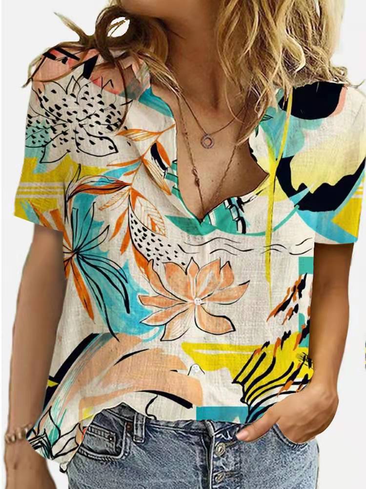 Digital printing fashion short sleeve shirt