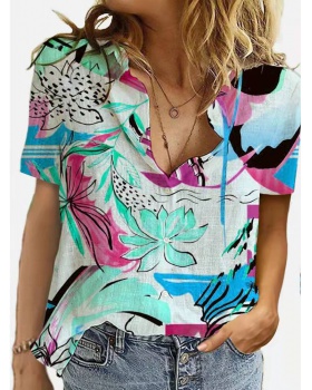 Digital printing fashion short sleeve shirt