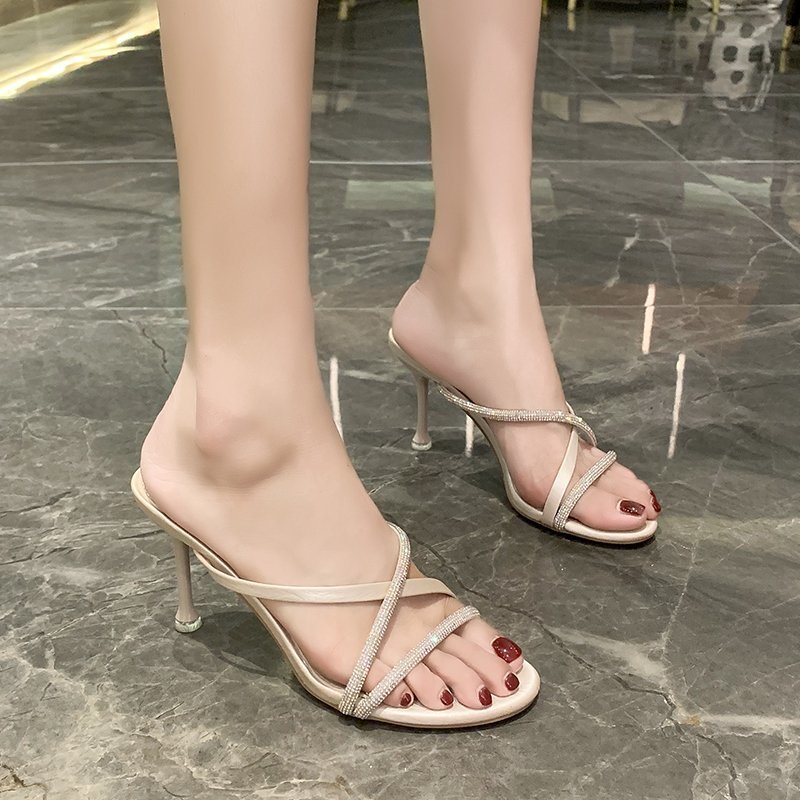 Sexy sandals rhinestone high-heeled shoes for women