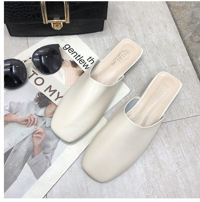 Half fashion Korean style flat slippers for women