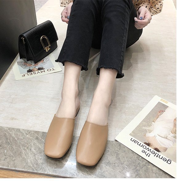 Half fashion Korean style flat slippers for women