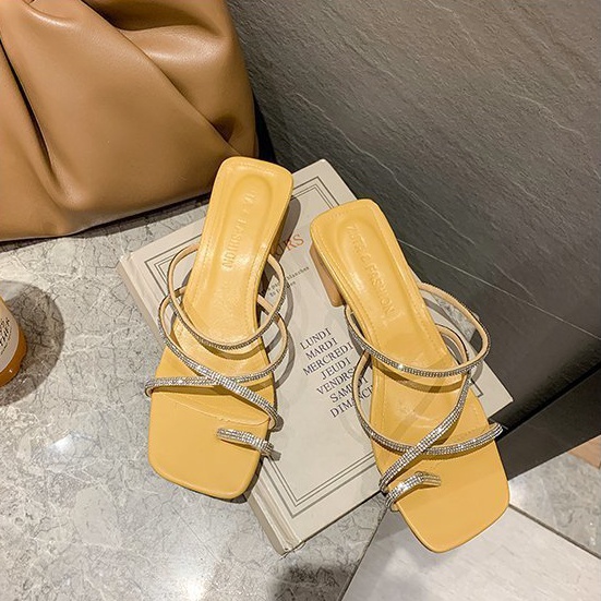 Middle-heel Korean style  summer thick slippers