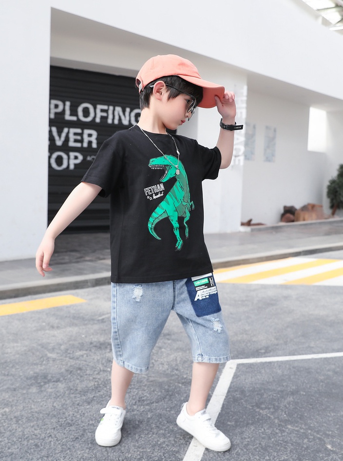 Korean style summer tops boy shorts 2pcs set